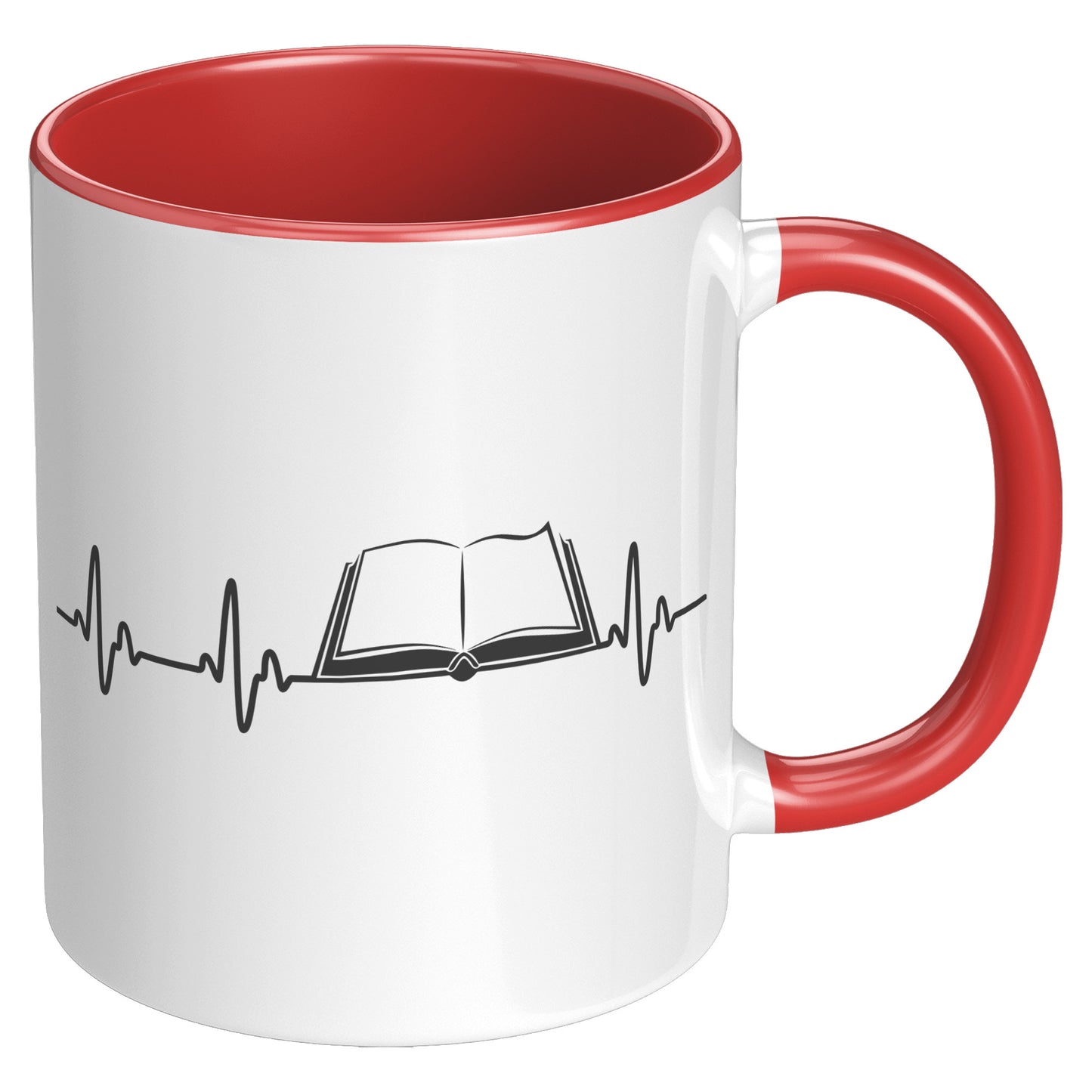 Heartbeat Of A Book Lover | Accent Mug