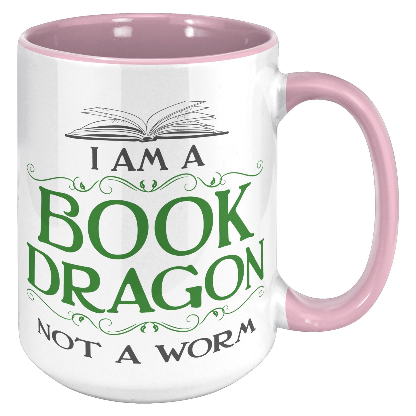 I Am A Book Dragon Not A Worm | Accent Mug