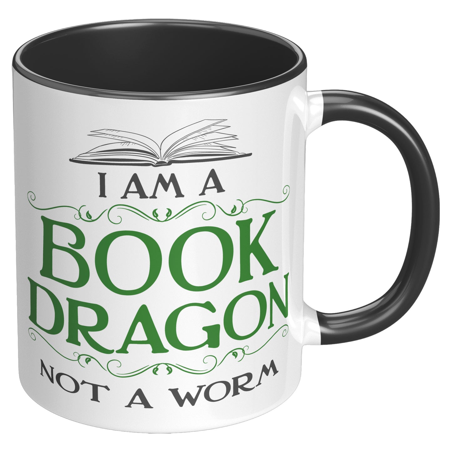 I Am A Book Dragon Not A Worm | Accent Mug