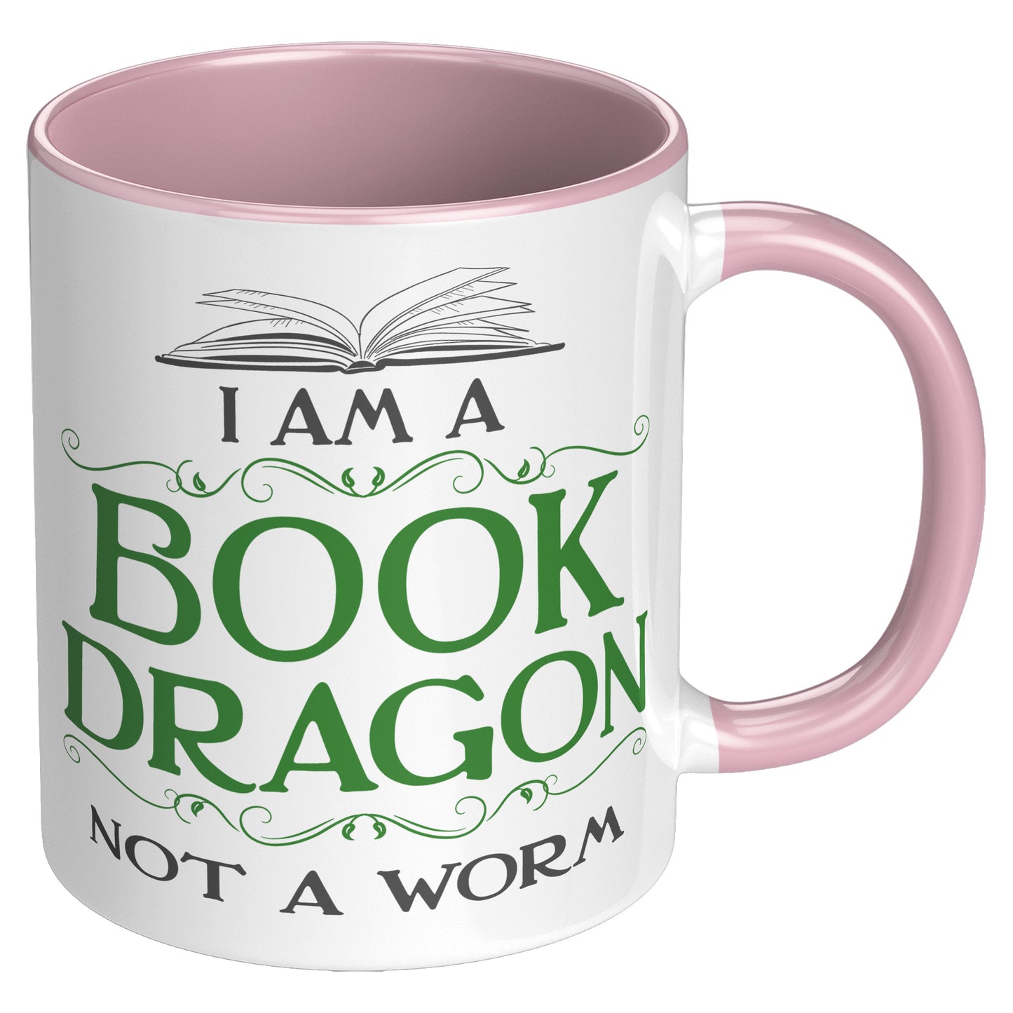 I Am A Book Dragon Not A Worm | Accent Mug