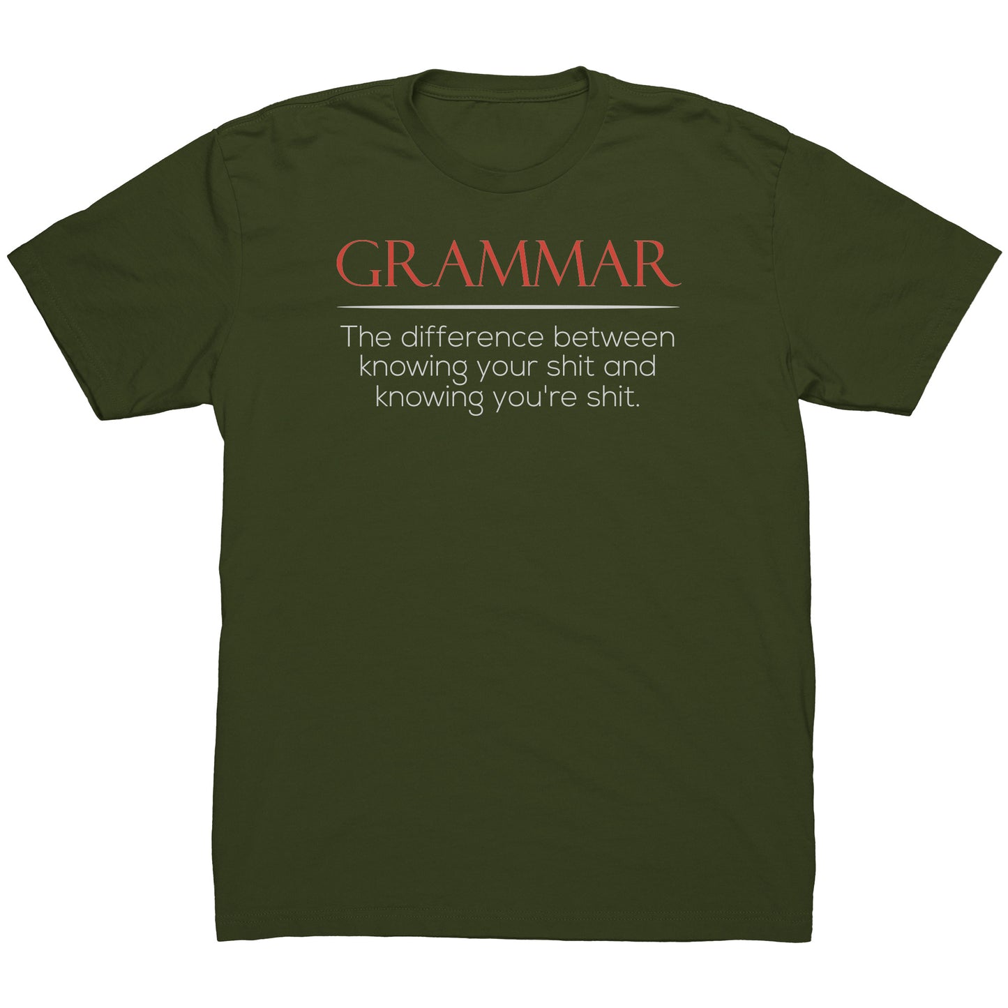 Grammar The Difference Between Knowing Your Shit And Knowing You're Shit | Men's T-Shirt